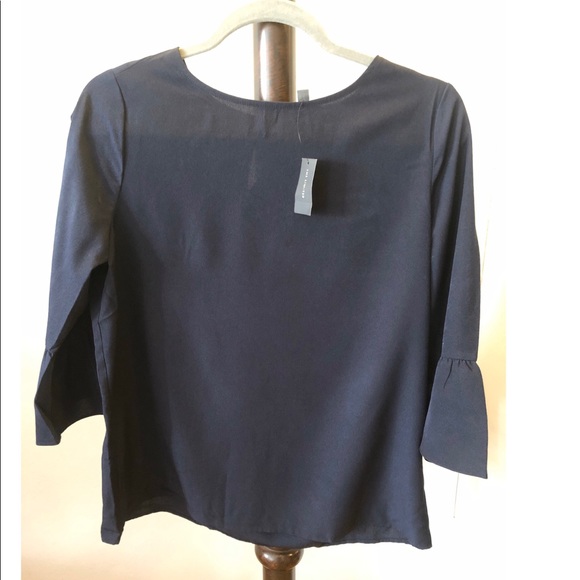 The Limited Tops - The Limited - Navy Blue Bell Sleeves Blouse/Shirt